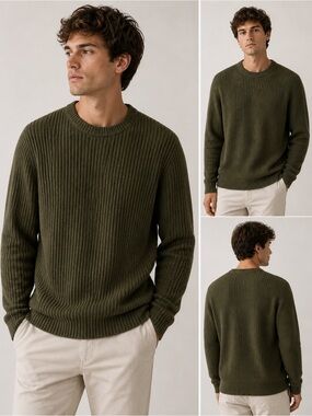 Rue21 Olive Ribbed Crewneck Sweater